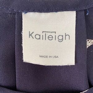 Kaileigh Midnight Blue Dress with Ivory Accents